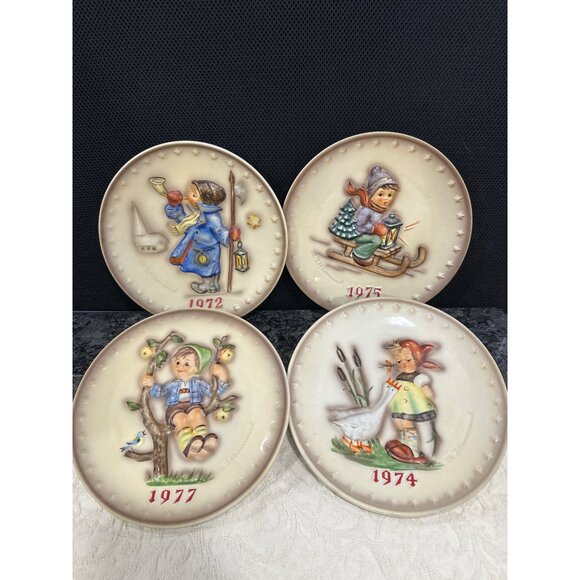 Vintage Hummel Goebel Annual Collector Plates 1972-1977 Set Of 4 Decorative Art - Picture 1 of 9